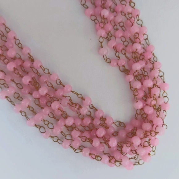 Multistrand Pink Beaded Necklace - Picture 5 of 5